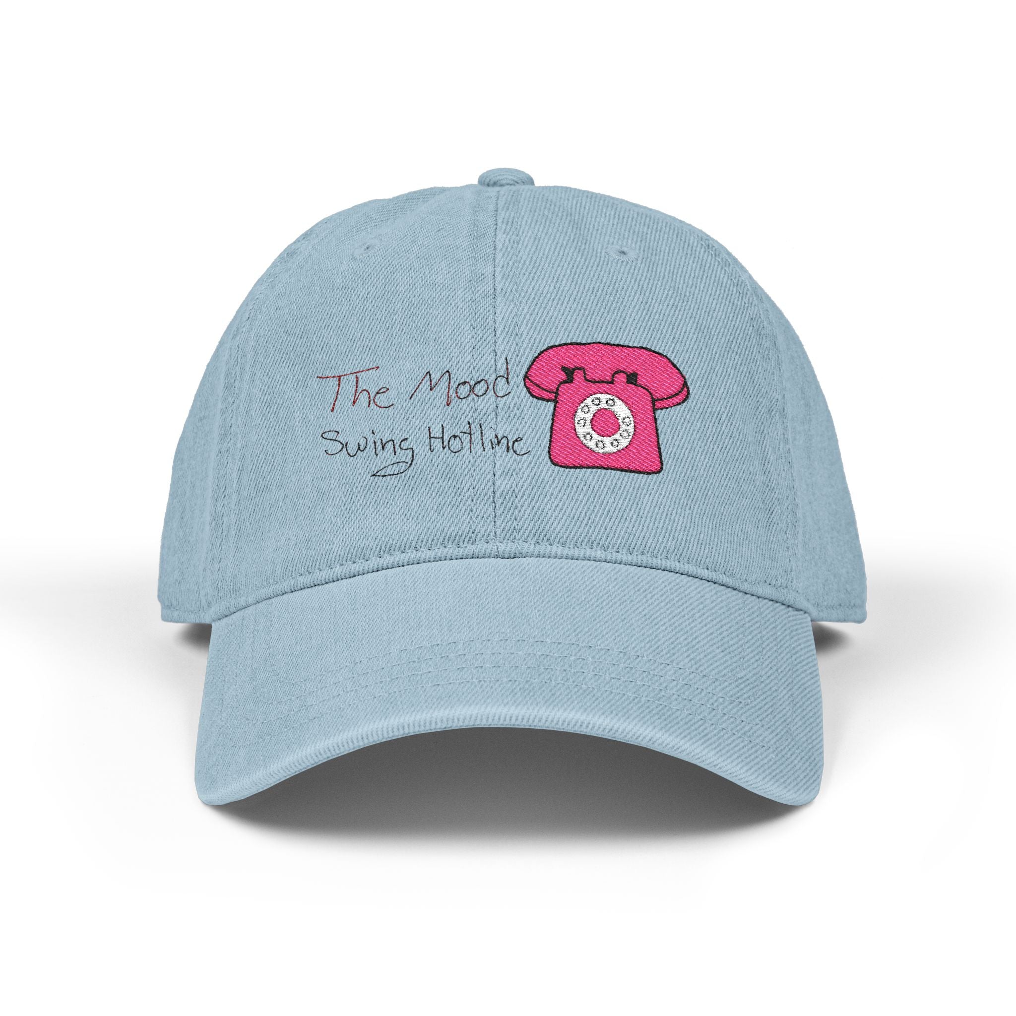 The Mood Swing Hotline Denim Hat with Pink Rotary Phone