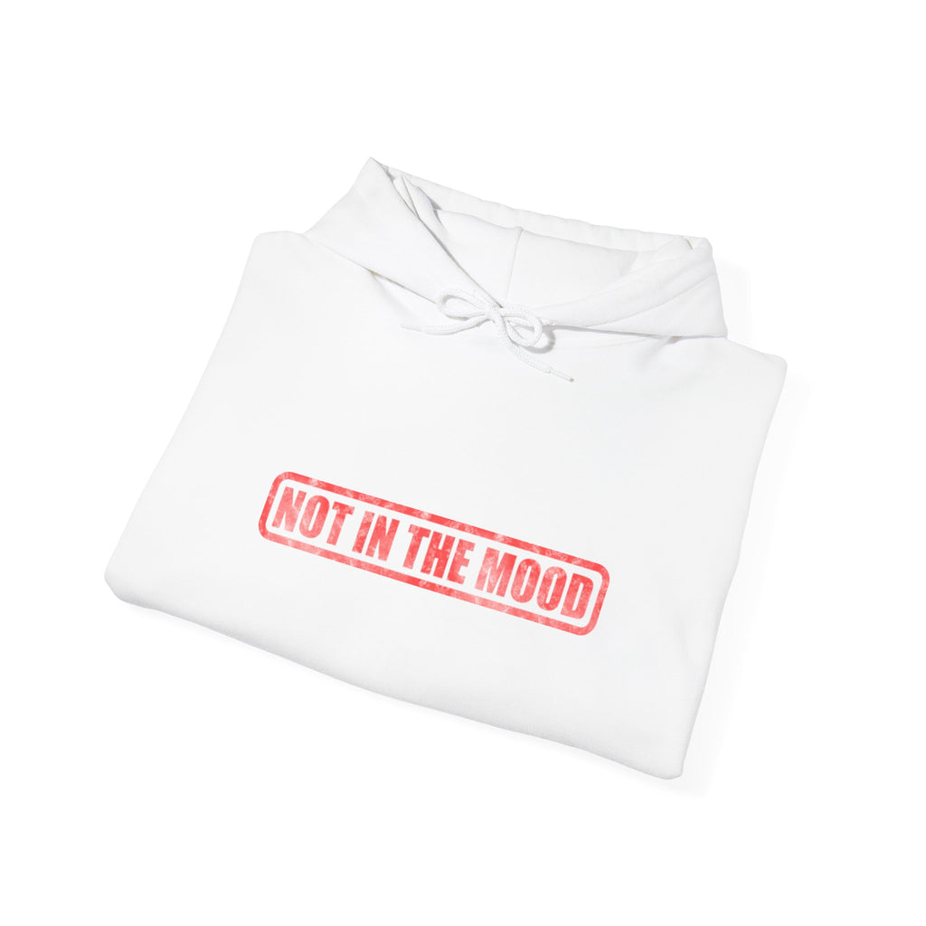 Not In The Mood Hoodie — Minimal Pink Statement Pullover