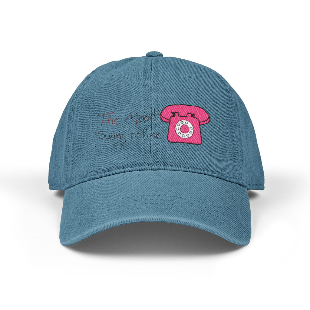 The Mood Swing Hotline Denim Hat with Pink Rotary Phone