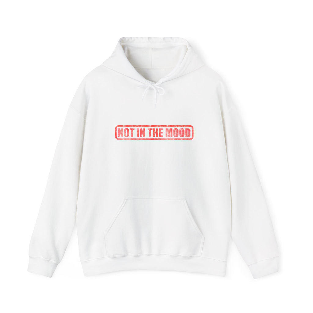 Not In The Mood Hoodie — Minimal Pink Statement Pullover